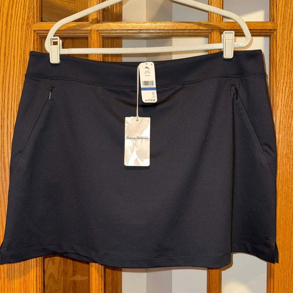 NWT $110 TOMMY BAHAMA SZ XL AUBREY ISLAND ZONE SKORT BLACK ATHLEISURE WEAR